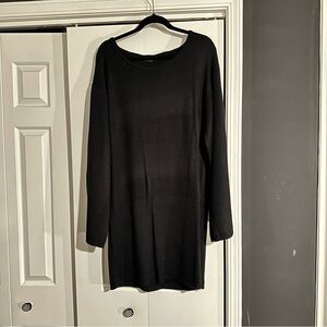 Boohoo Black Sweater Dress Bell Sleeve XL